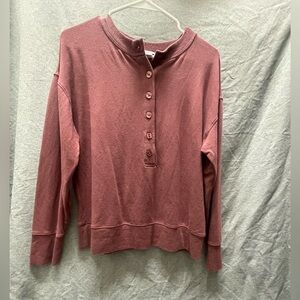 Athleta Pink Boxy Polo Sweatshirt